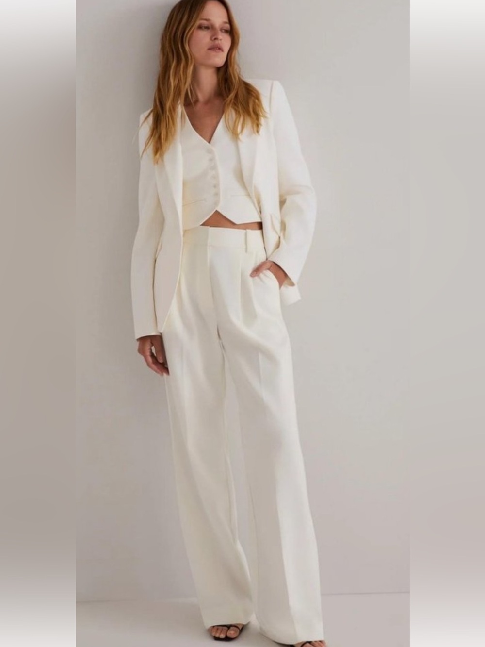 NWT FAVORITE DAUGHTER Ivory Trouser Pants Size 10